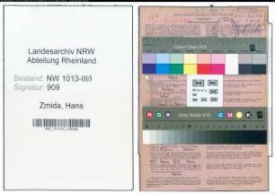 Entnazifizierung Hans Zmida , geb. 11.02.1922 (Kaufmaennischer Angestellter)
