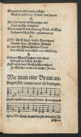 Wie man eine Braut ansingen sol/ wenn man sie beyleget.