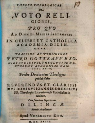 Theses theologicae de voto religionis