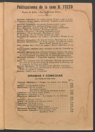 Publicaciones de la casa B. Fueyo