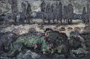 Landschaft mit Heckenrosen