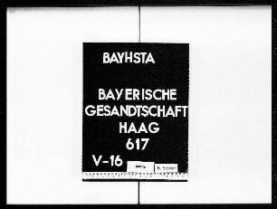 Briefe an die bayerische Gesandtschaft von Johann Askanius von Triva
