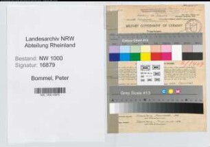 Entnazifizierung Peter Van Bommel, geb. 01.11.1906 (Schreiner)