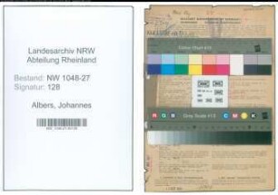 Entnazifizierung Johannes Albers , geb. 08.03.1890 (Geschaeftsfuehrer)