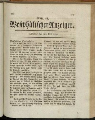 Num. 28. Dienstags, den 9ten April. 1799