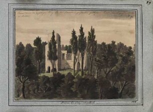 'Ruine der gotischen Kirche bei Langensteinbach' Aquarell (Nr. 94)