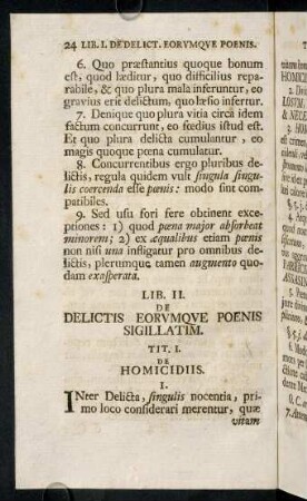 24-69, Lib. II. De Delictis Eorumque Poenis Sigillatim.