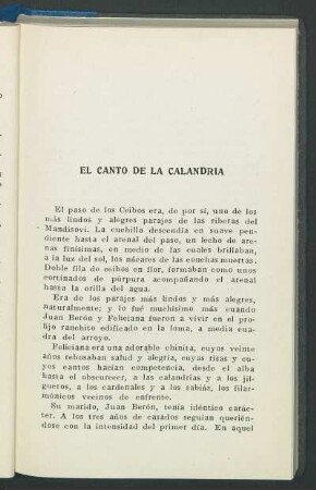 El canto de la Calandria