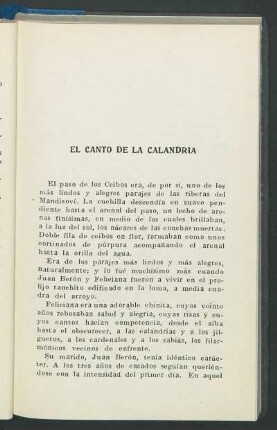 El canto de la Calandria