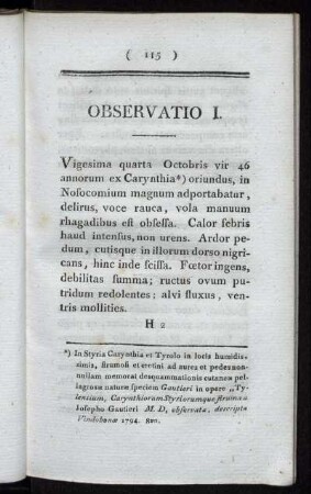 Observatio I. - Observatio III.