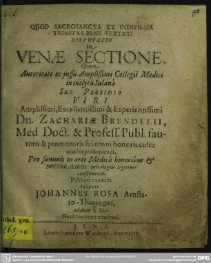 De venae sectione : disputatio