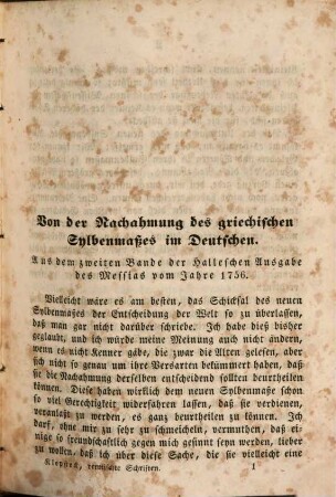 Klopstocks sämmtliche Werke. 11 = Suppl. Bd. 2, Vermischte Schriften