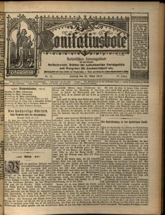 Erste Ausgabe vom Sonntag, den 23. März 1913.