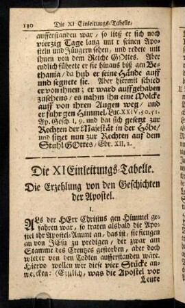 130-136, Die XI. Einleitungs-Tabelle