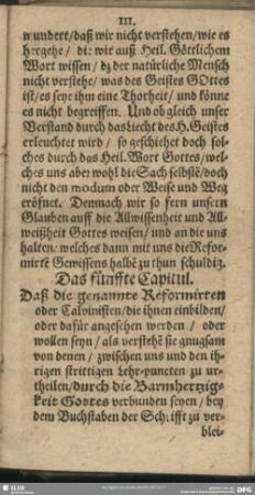 Das fünffte Capitul