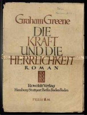 Roman von Graham Greene (gedruckt auf Zeitungspapier)