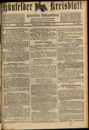 Zweite Ausgabe vom Dienstag, den 20. Dezember 1927.