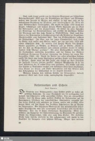Reformation und Schule