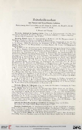Zeitschriftenschau aus Nassau und benachbarten Gebieten