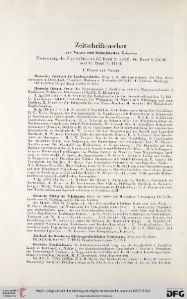 Zeitschriftenschau aus Nassau und benachbarten Gebieten