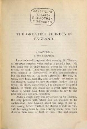 The greatest Heiress in England : in two volumes, 2