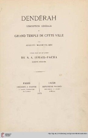 Band 6: Dendérah: description générale du grand temple de cette ville: [Texte]