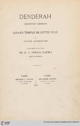 Band 6: Dendérah: description générale du grand temple de cette ville: [Texte]