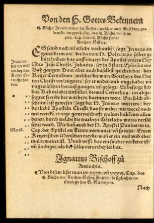 Ignatius Bischoff zu Antiochia.