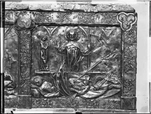 Reichenau Mittelzell Kloster Marienmünster Schatzkammer Reliquienschrein des Heiligen Marcus (1303/1305), gestiftet von König Albrecht von Habsburg Auferstehung