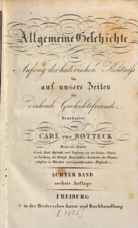 Allgemeine Geschichte vom Anfang der historischen Kenntniß bis auf unsere Zeiten : für denkende Geschichtsfreunde, 8