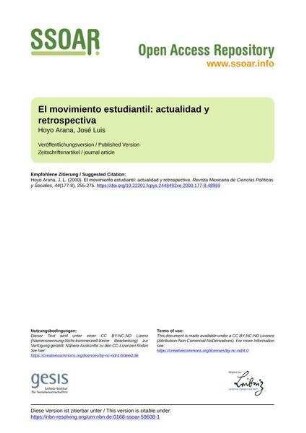 El movimiento estudiantil: actualidad y retrospectiva