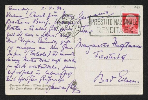 Brief von Hans von Hülsen an Margarete Hauptmann