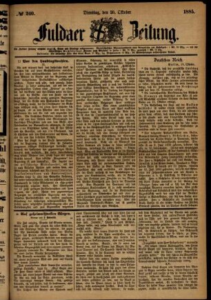 Ausgabe vom Dienstag, den 20. Oktober 1885.