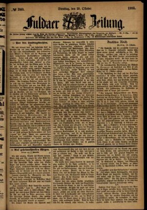 Ausgabe vom Dienstag, den 20. Oktober 1885.