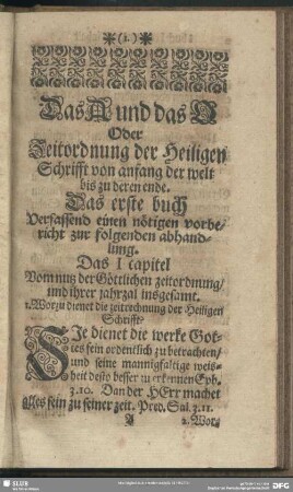 Das erste buch. Verfassend einen nötigen vorbericht zur folgenden abhandlung