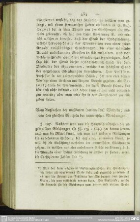Vom Aufsuchen der meßbaren (rationellen) Wurzeln; und von den gleichen Wurzeln der numerischen Gleichungen