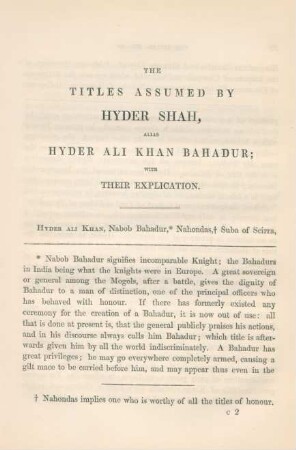 The titles assumed by Hyder Shah ...
