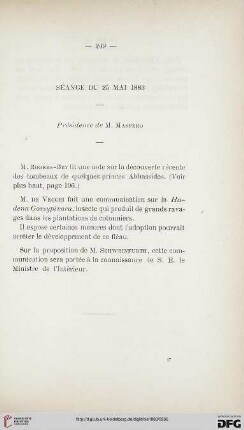 Séance du 25 Mai 1883