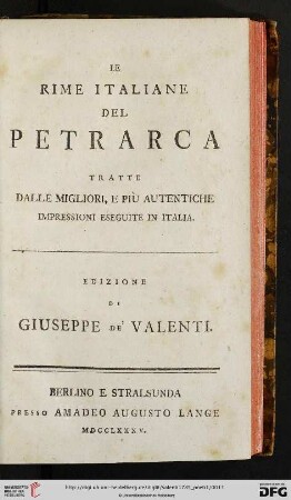 Le rime italiane del Petrarca