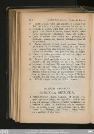 Ioannis Epistola Catholica II.