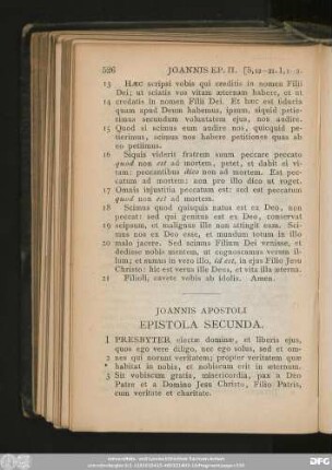 Ioannis Epistola Catholica II.