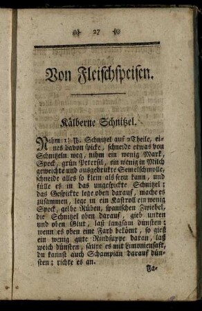 Von Fleischspeisen