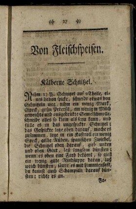 Von Fleischspeisen
