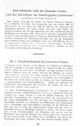 "Aus drei Jahrzehnten des Hamburgischen Johanneums"
