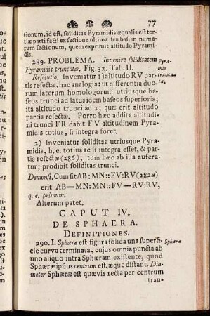 Caput IV. De Sphaera. Definitiones.