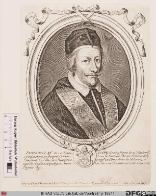 Bildnis Papst Innozenz XI. (Benedetto Odescalchi) (reg. 21. 9. 1676 - 12. 8. 1689)