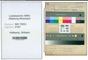 Entnazifizierung Wilhelm Holtkamp , geb. 21.01.1893 (Vorzeichner)