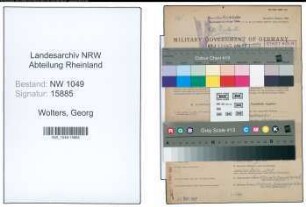 Entnazifizierung Georg Wolters , geb. 24.02.1886 (Bahnsekretaer)