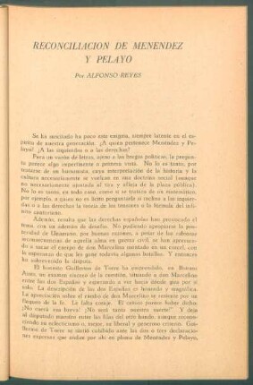 Reconciliación de Menéndez y Pelayo