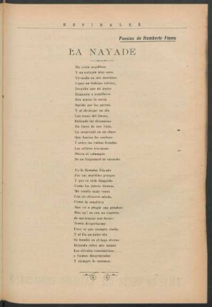 Poesías de Humberto Fiierro : La náyade